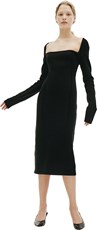 Ann Demeulemeester Black Wool Elongated Dress 187103